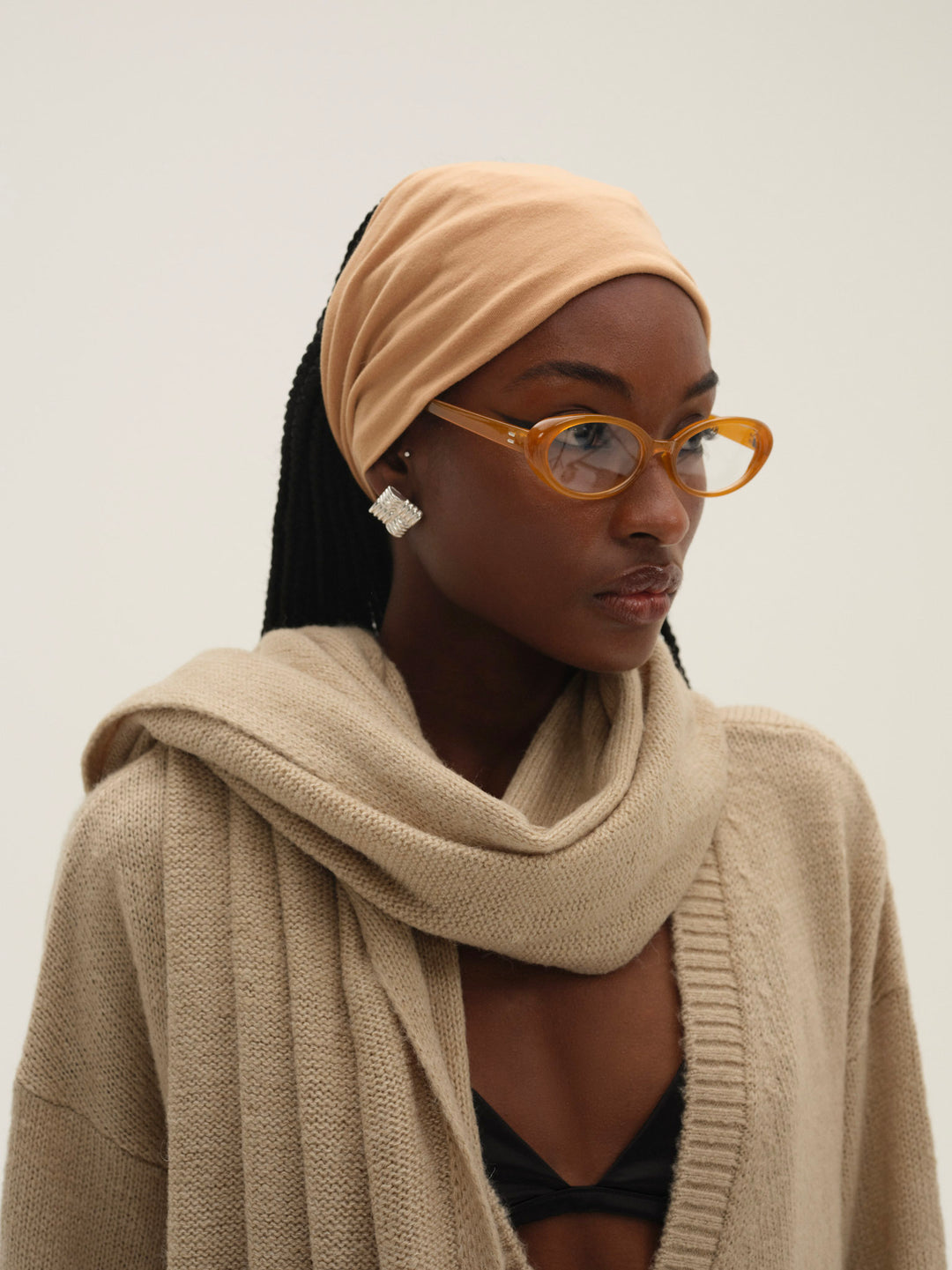 Solana Cardigan with Scarf - Tan | For Love and Lemons