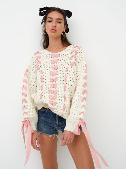 Laurel Oversized Sweater - White | For Love and Lemons
