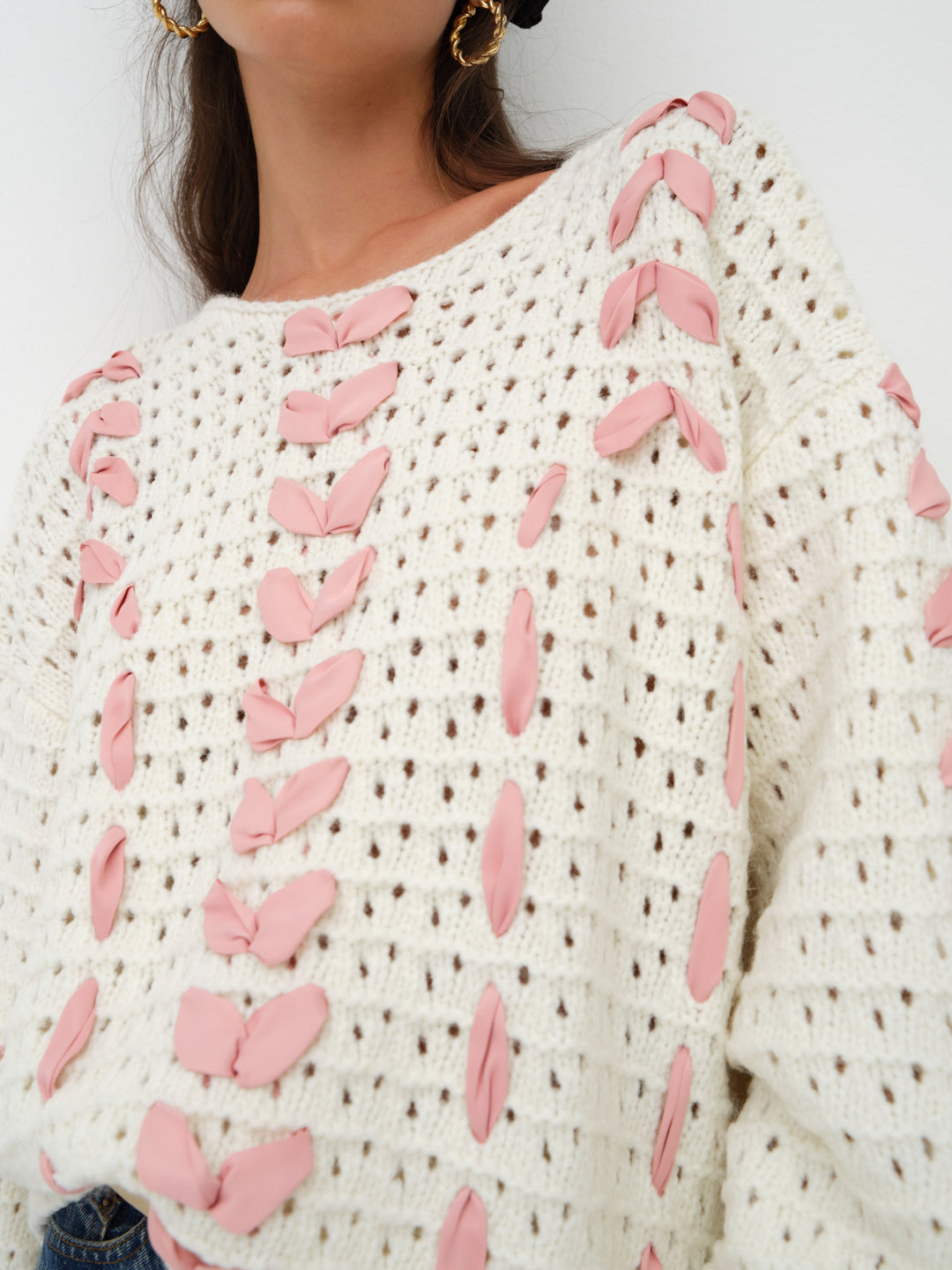 Laurel Oversized Sweater - White | For Love and Lemons