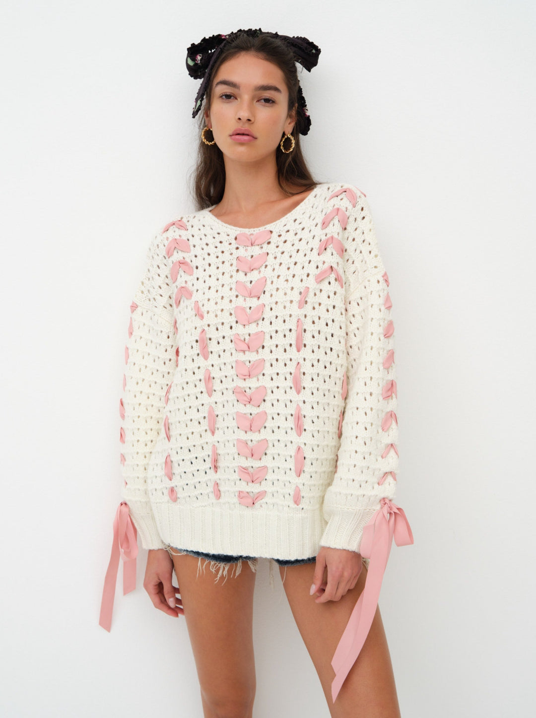 Laurel Oversized Sweater - White | For Love and Lemons