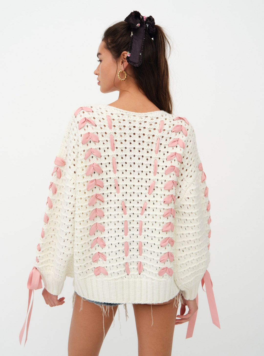 Laurel Oversized Sweater - White | For Love and Lemons