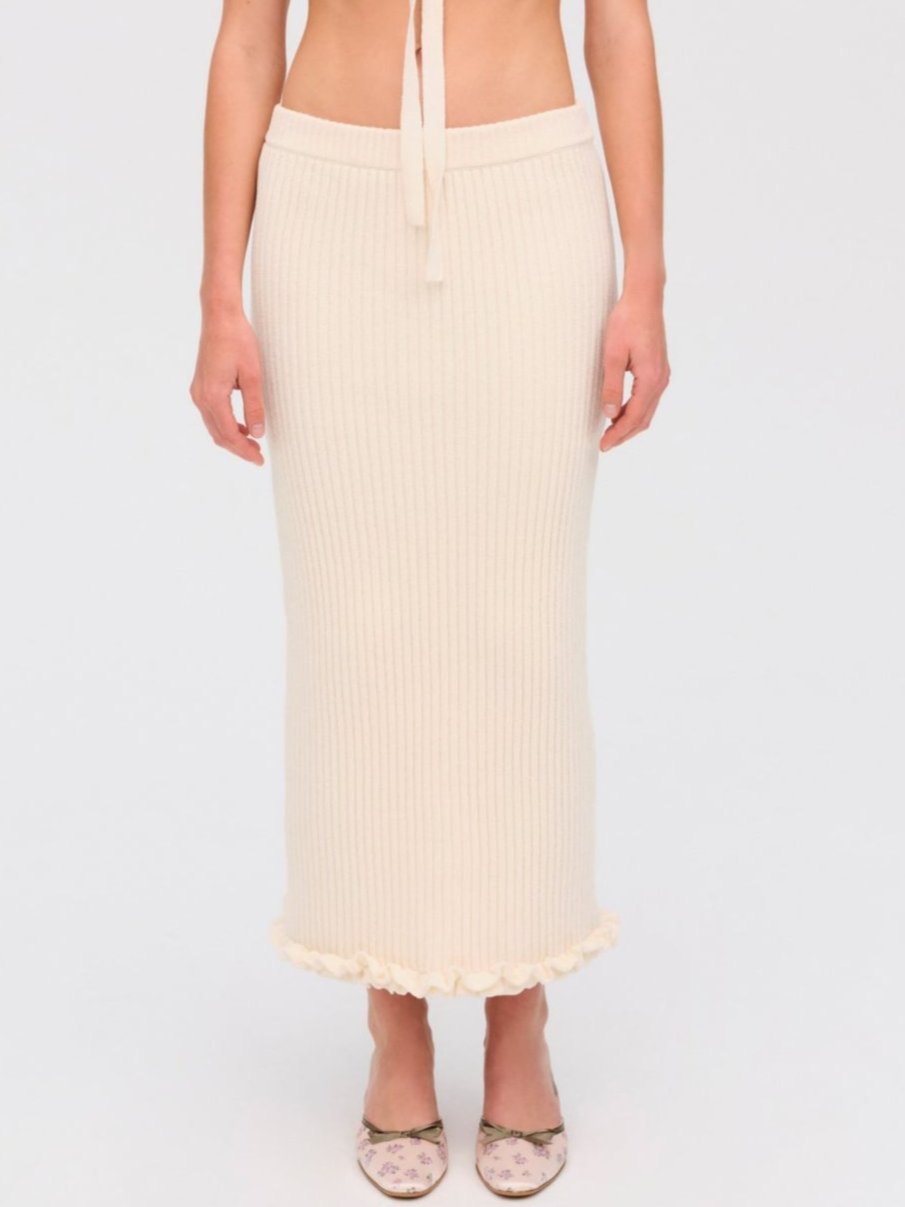 Rey Knit Midi Skirt - Cream | For Love and Lemons
