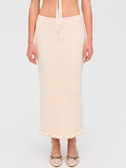 Rey Knit Midi Skirt - Cream | For Love and Lemons