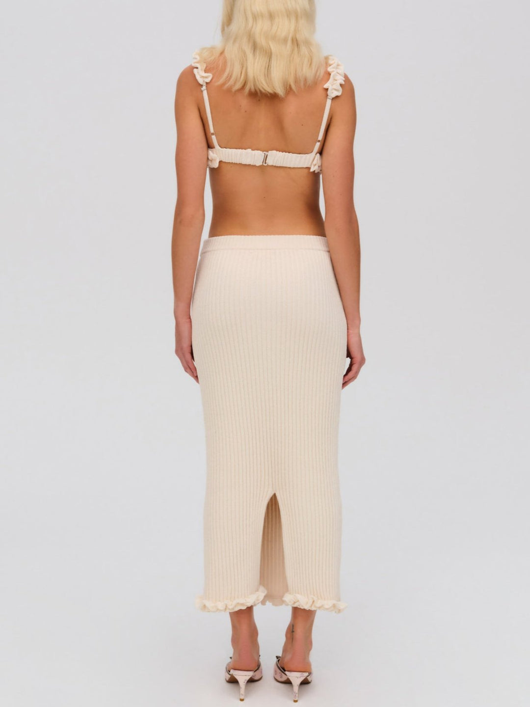 Rey Knit Midi Skirt - Cream | For Love and Lemons