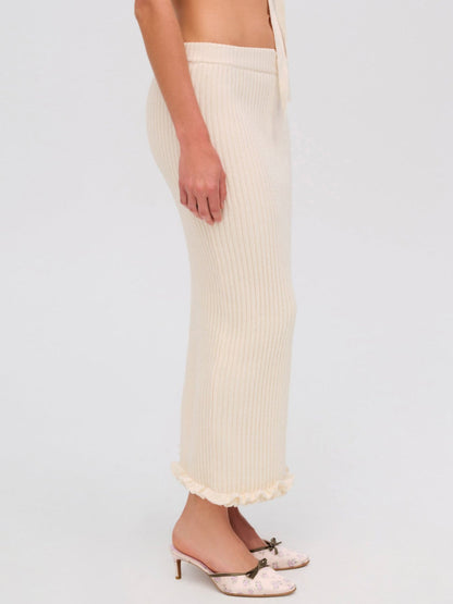 Rey Knit Midi Skirt - Cream | For Love and Lemons