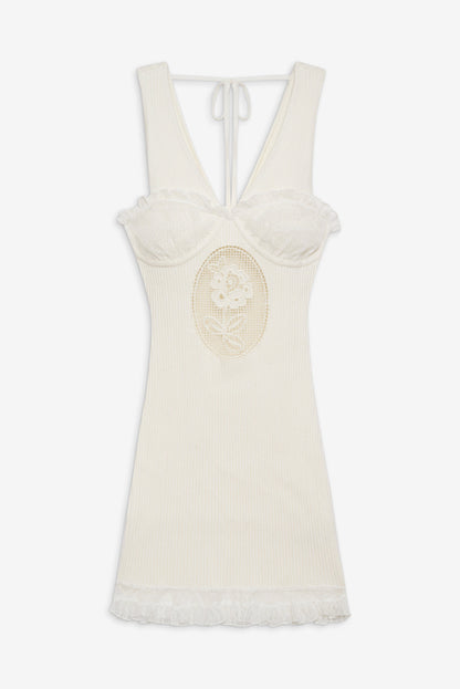 Lyon Knit Mini Dress - White | For Love and Lemons