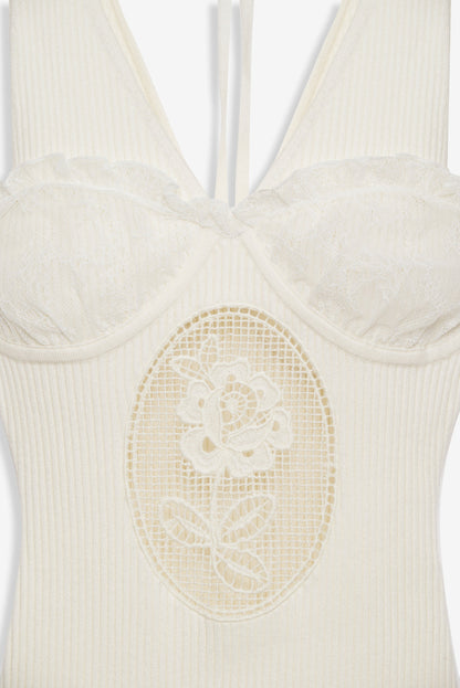 Lyon Knit Mini Dress - White | For Love and Lemons