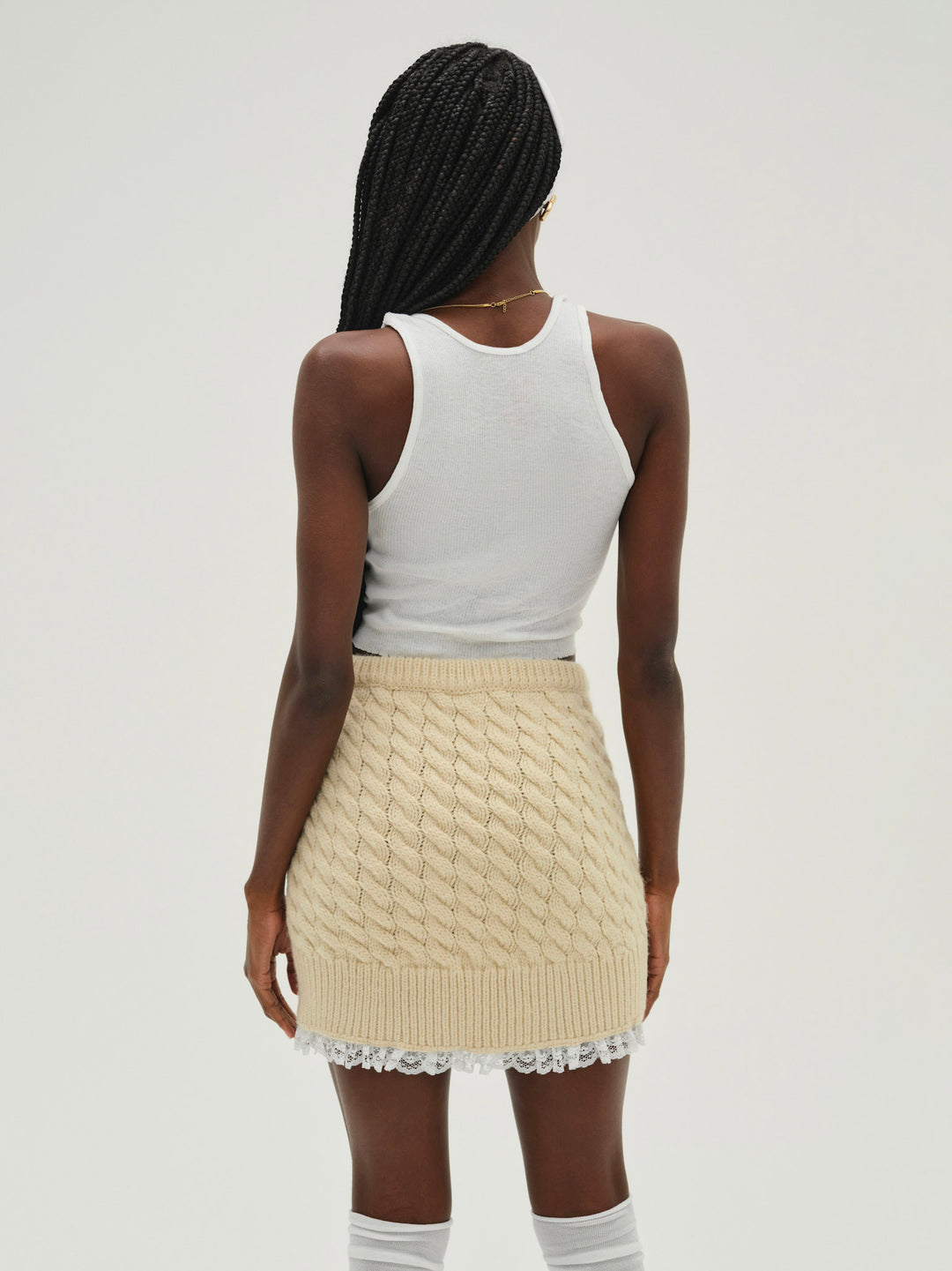 Milana Knit Mini Skirt - Cream | For Love and Lemons