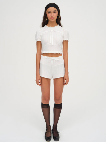 Allison Pointelle Short - White | For Love and Lemons