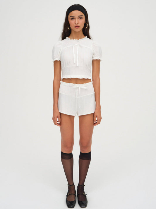 Allison Pointelle Short - White | For Love and Lemons