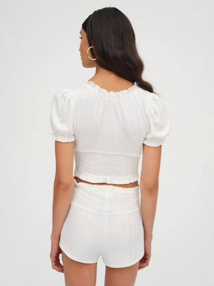 Allison Pointelle Short - White | For Love and Lemons