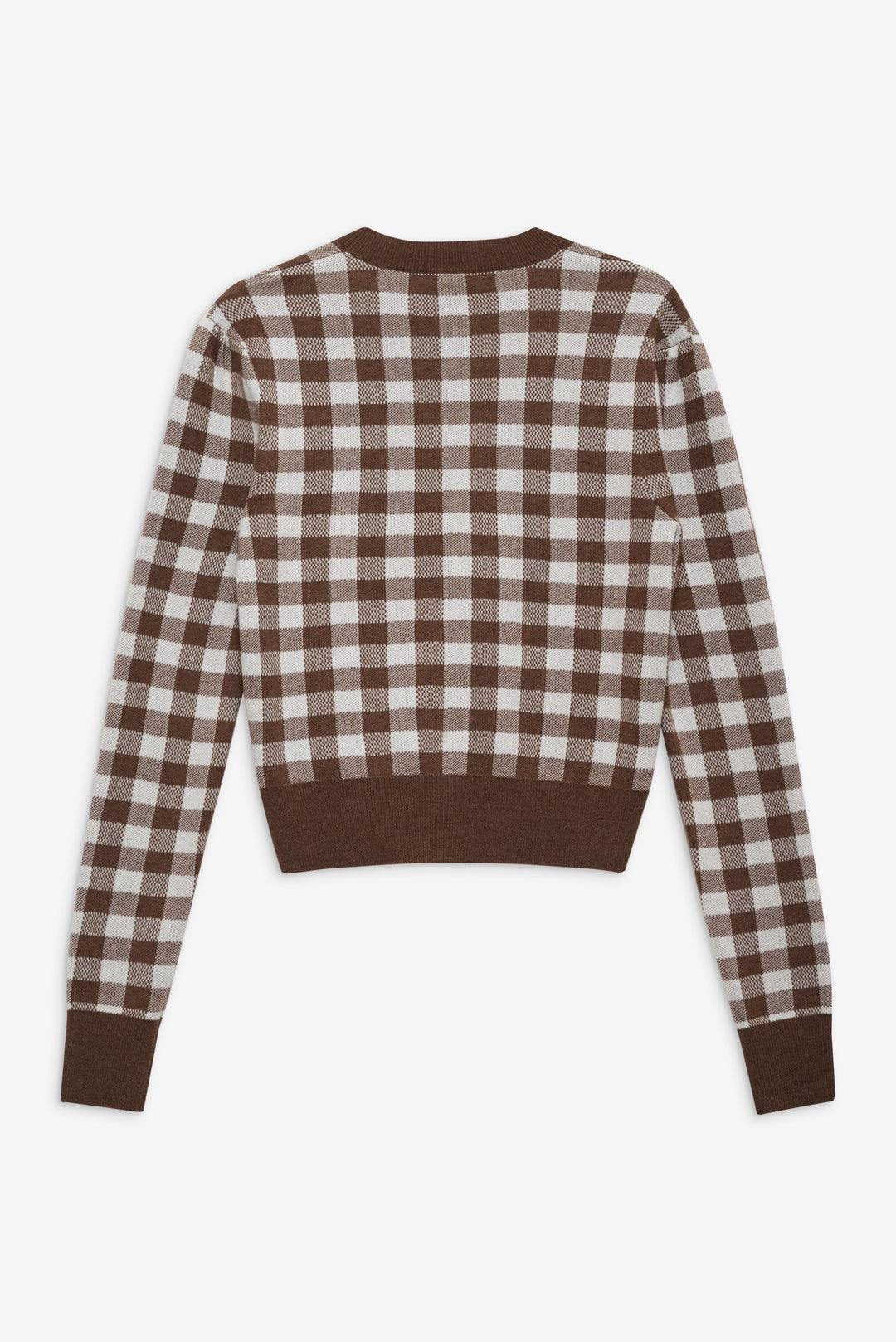 Gingham Knit Cardigan - Brown | For Love and Lemons