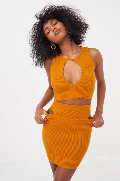 Maggie Mini Skirt - Orange | For Love and Lemons