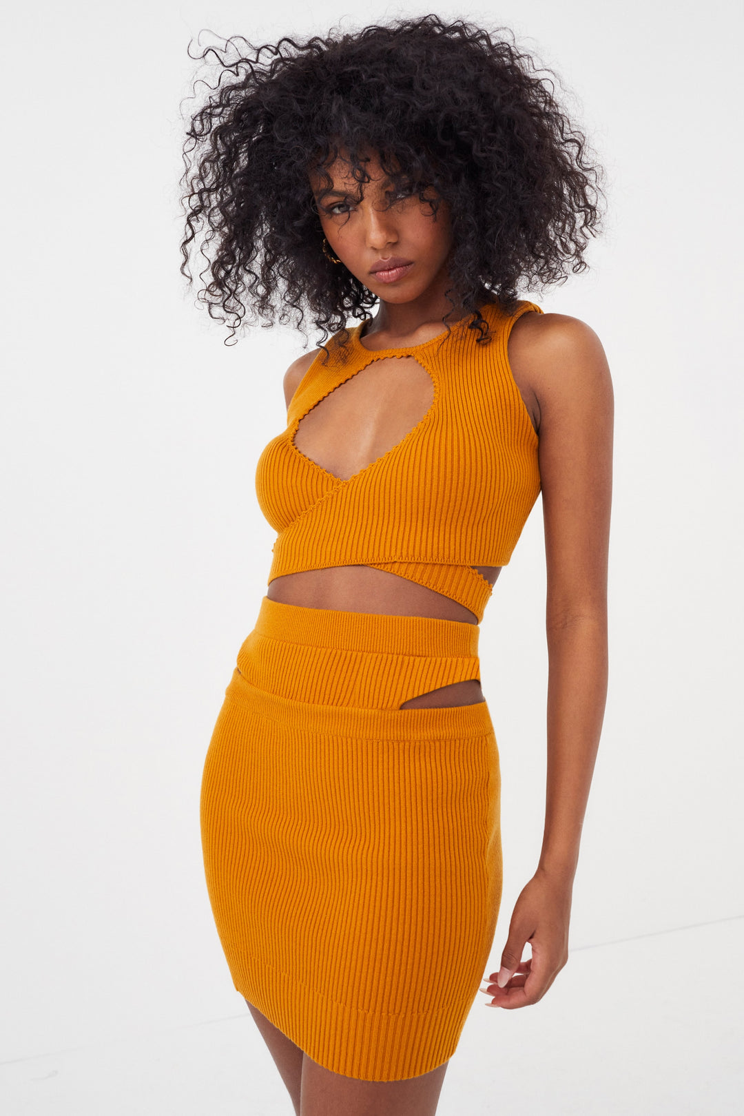 Maggie Mini Skirt - Orange | For Love and Lemons