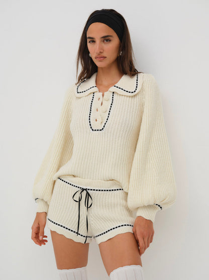 Jeannette Sleep Short - Cream | For Love and Lemons