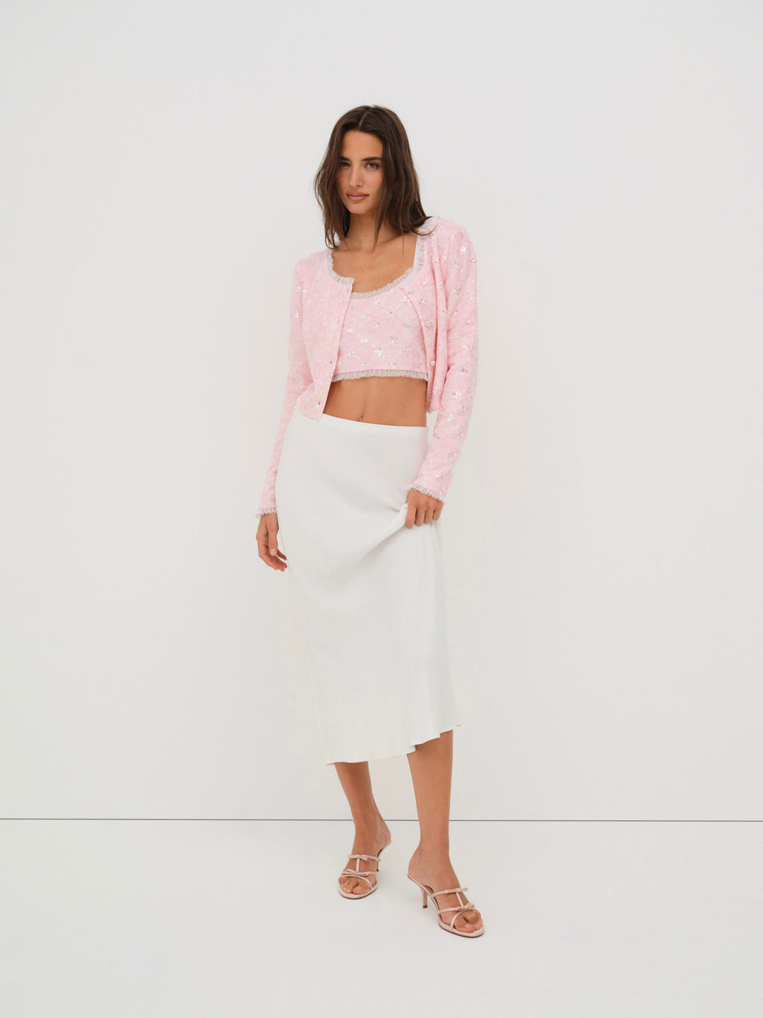 Isabeau Cardigan - Pink | For Love and Lemons