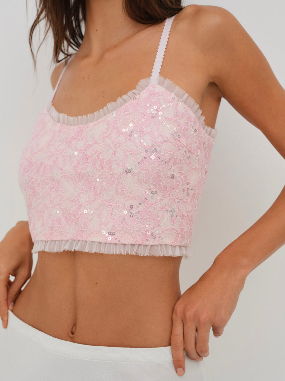 Isabeau Sleep Top - Pink | For Love and Lemons