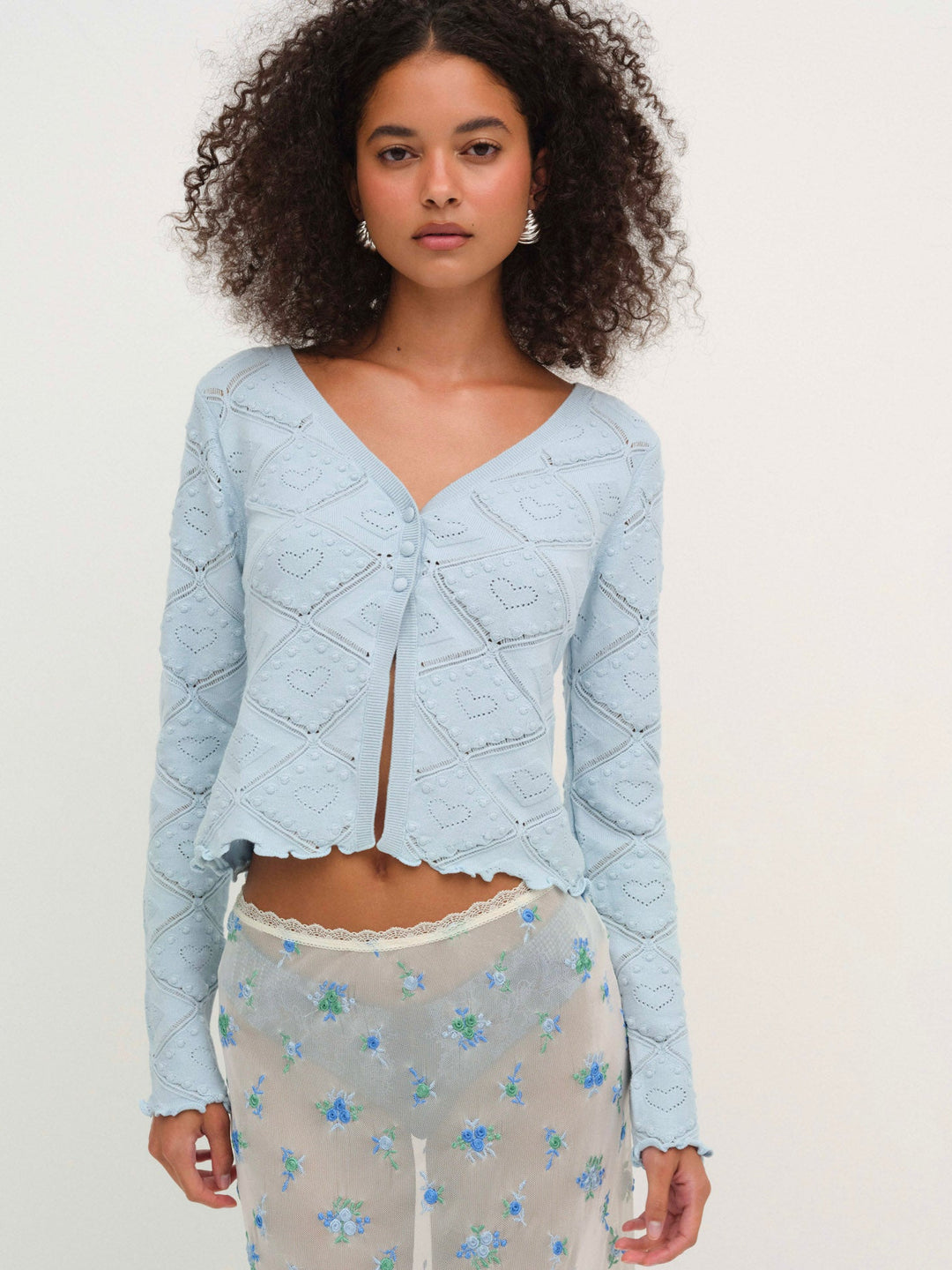 Coco Knit Cardigan - Baby Blue | For Love and Lemons