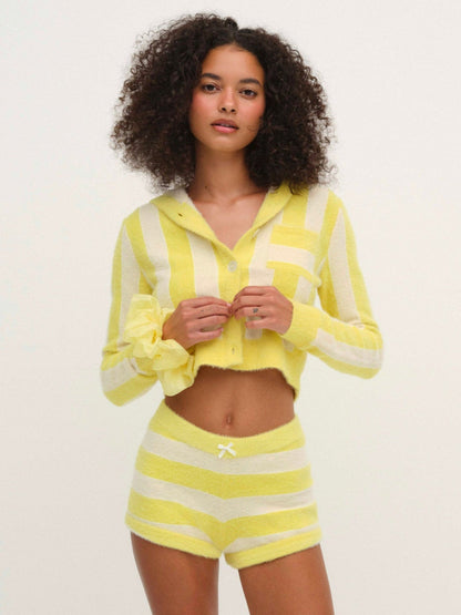 Sleepy Stripe Shorts - Yellow | For Love and Lemons