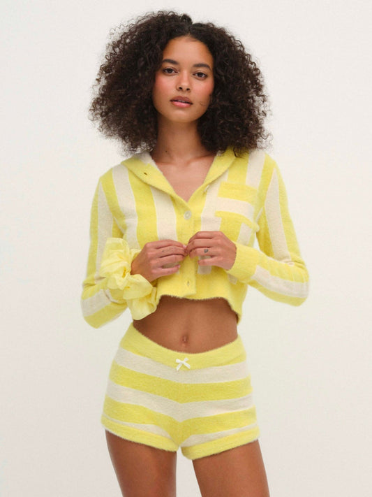 Sleepy Stripe Shorts - Yellow | For Love and Lemons