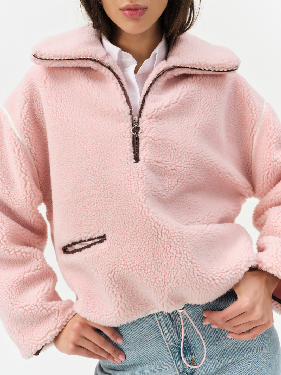 Melody Pullover Sherpa Jacket - Pink | For Love and Lemons
