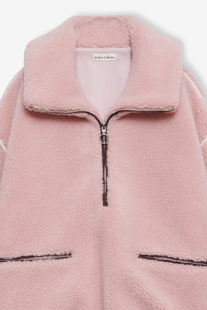 Melody Pullover Sherpa Jacket - Pink | For Love and Lemons