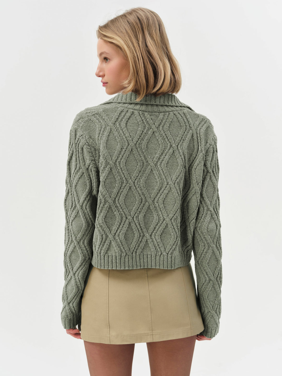 Madison Chenille Polo - Green | For Love and Lemons