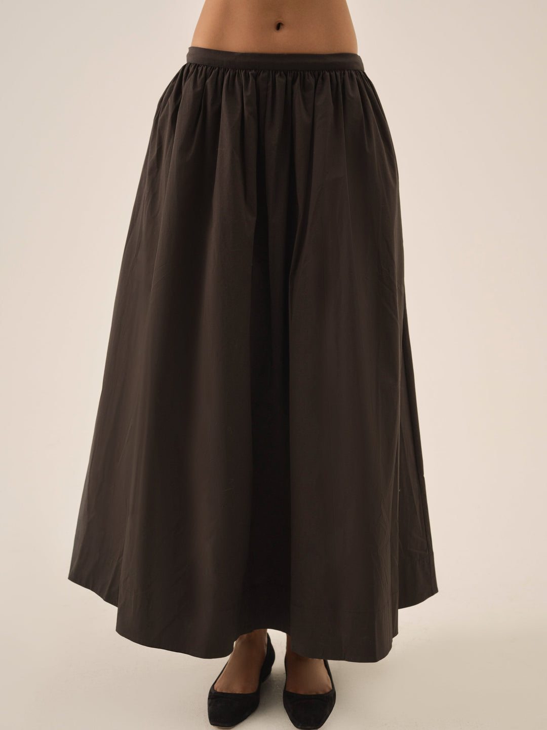 Train Station Poplin Maxi Skirt - Black | For Love and Lemons