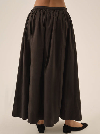 Train Station Poplin Maxi Skirt - Black | For Love and Lemons