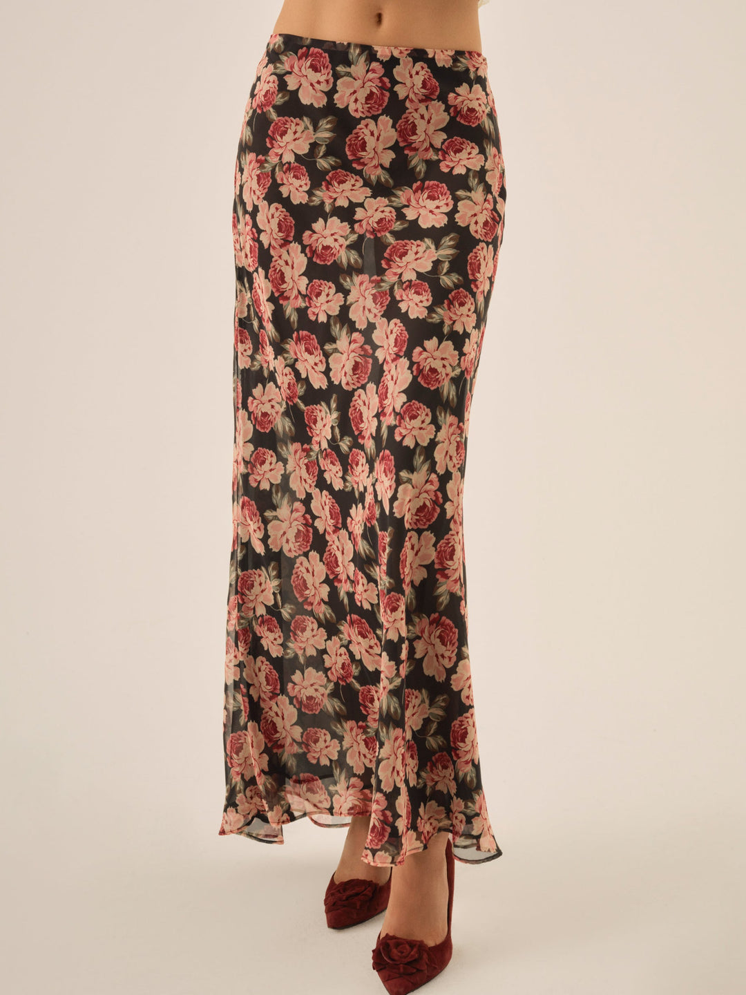 Belmond Floral Maxi Skirt - Black | For Love and Lemons