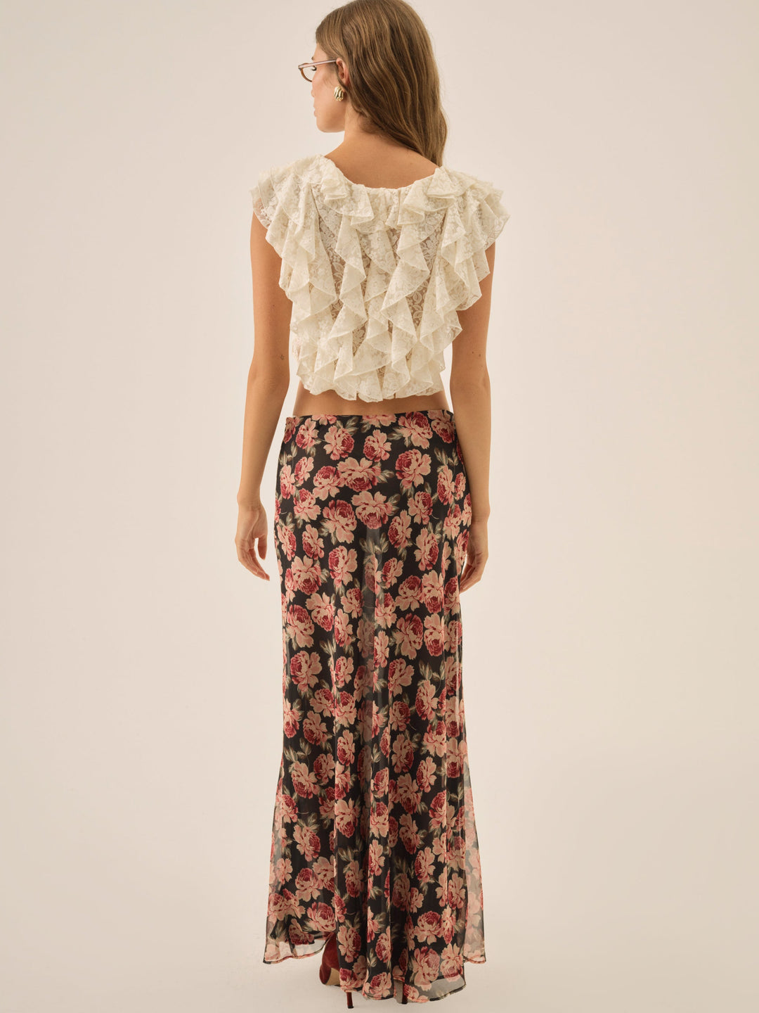 Belmond Floral Maxi Skirt - Black | For Love and Lemons