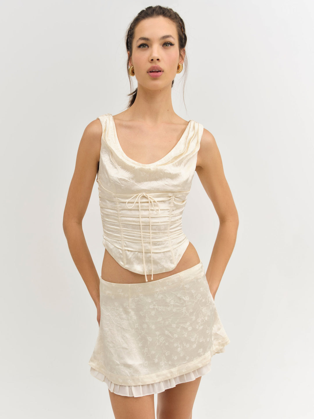 Carla Jacquard Mini Skirt - Cream | For Love and Lemons