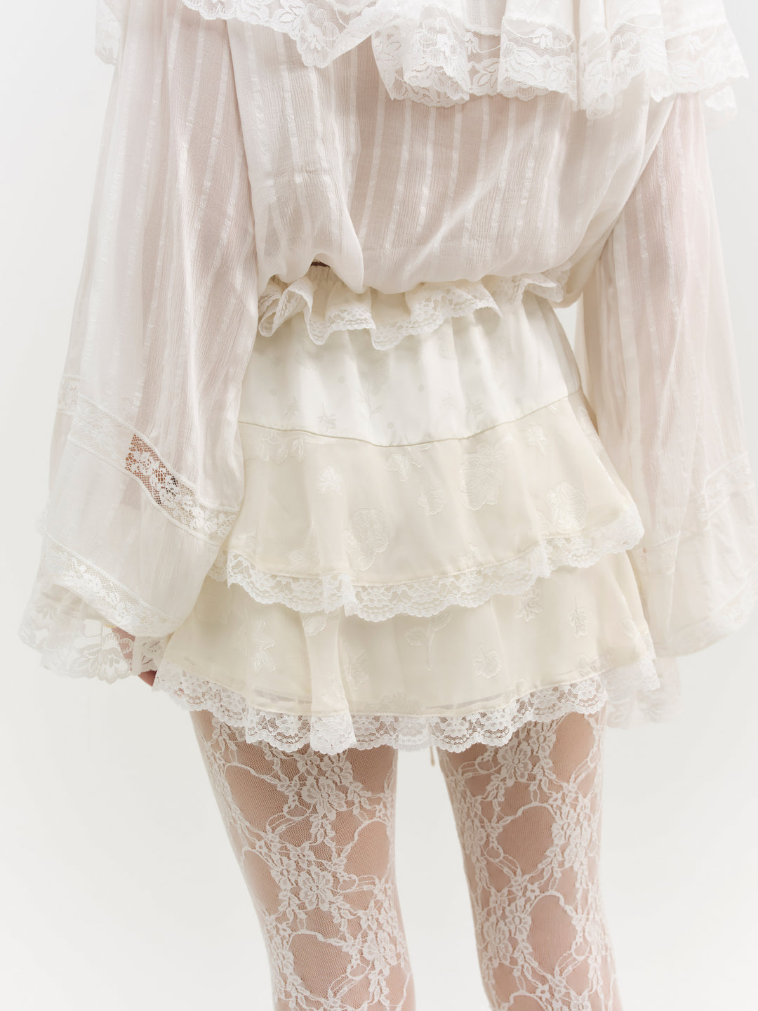 Jeanne Jacquard Mini Skirt - Cream | For Love and Lemons
