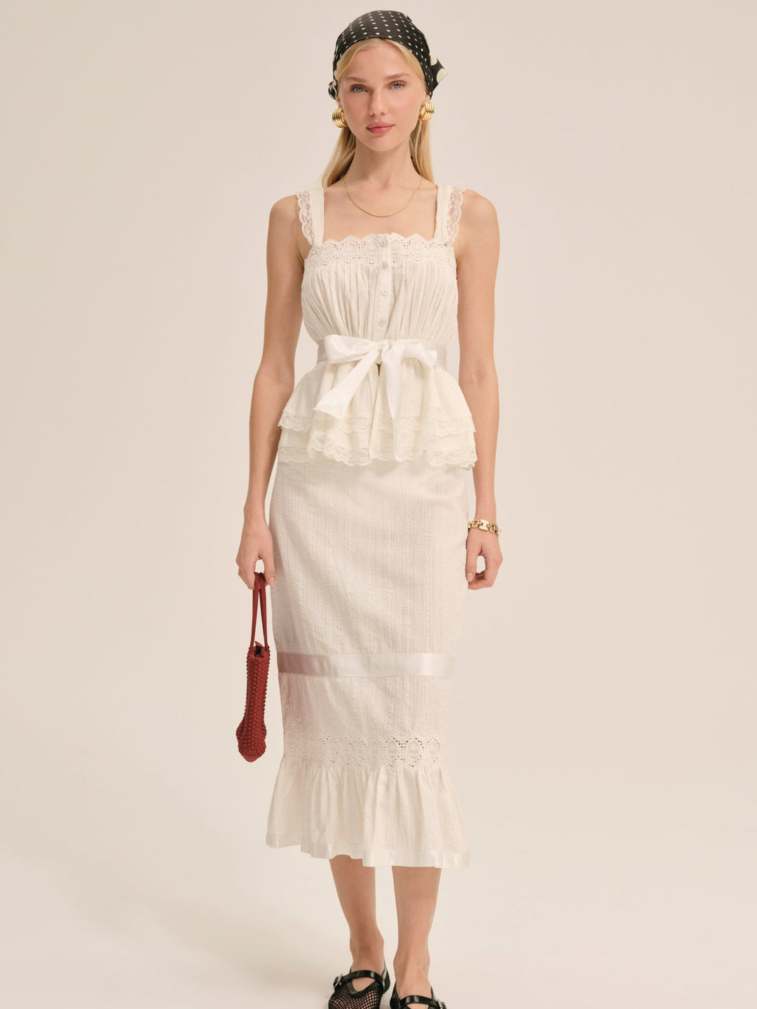 Sweet Summer Midi Skirt - White | For Love and Lemons