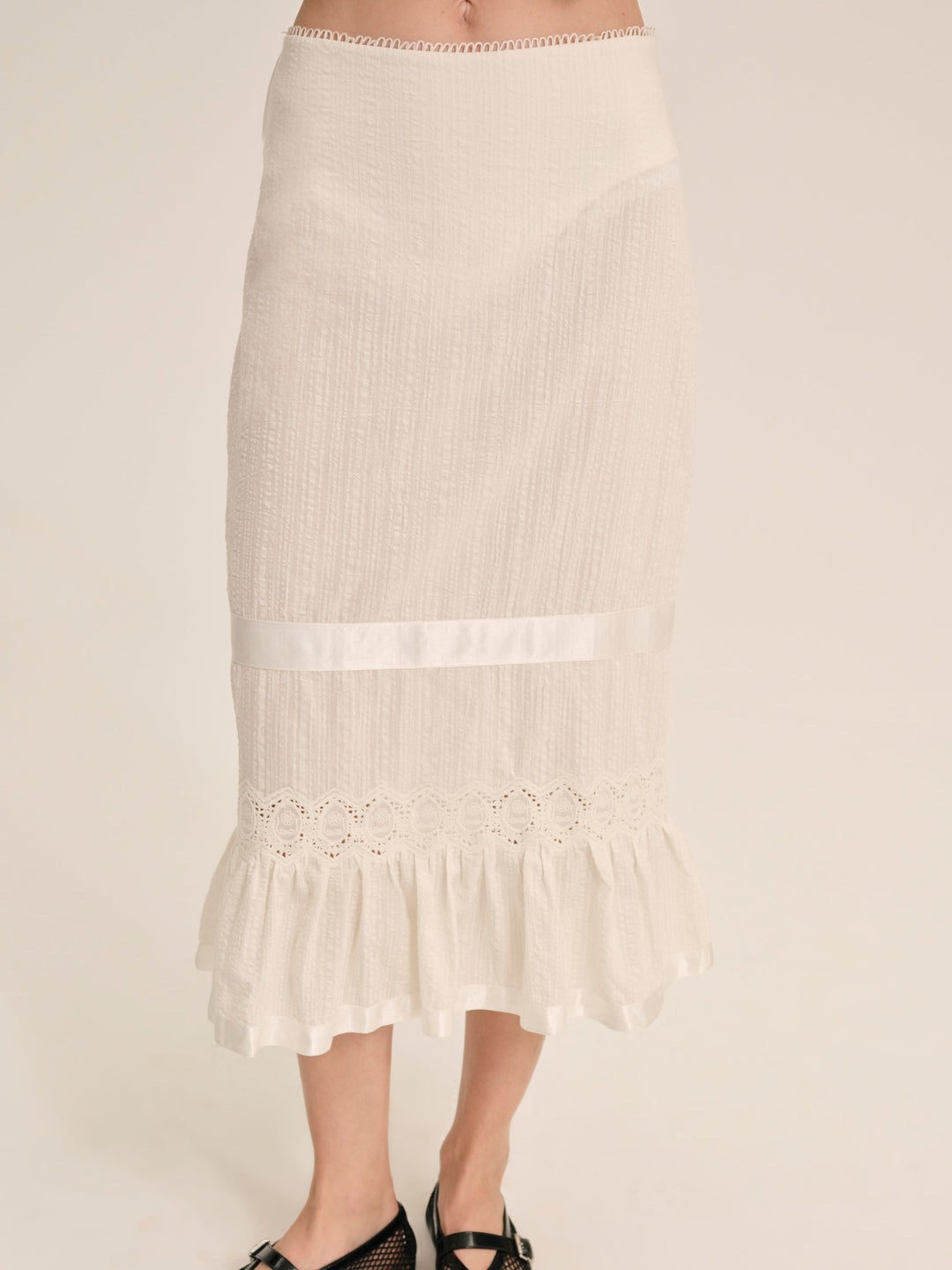 Sweet Summer Midi Skirt - White | For Love and Lemons