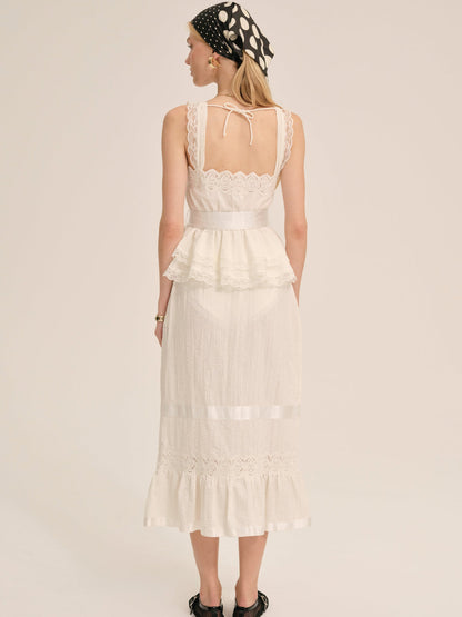 Sweet Summer Midi Skirt - White | For Love and Lemons