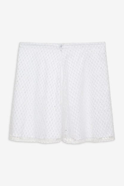 Glitter Grid Mini Skirt - White | For Love and Lemons