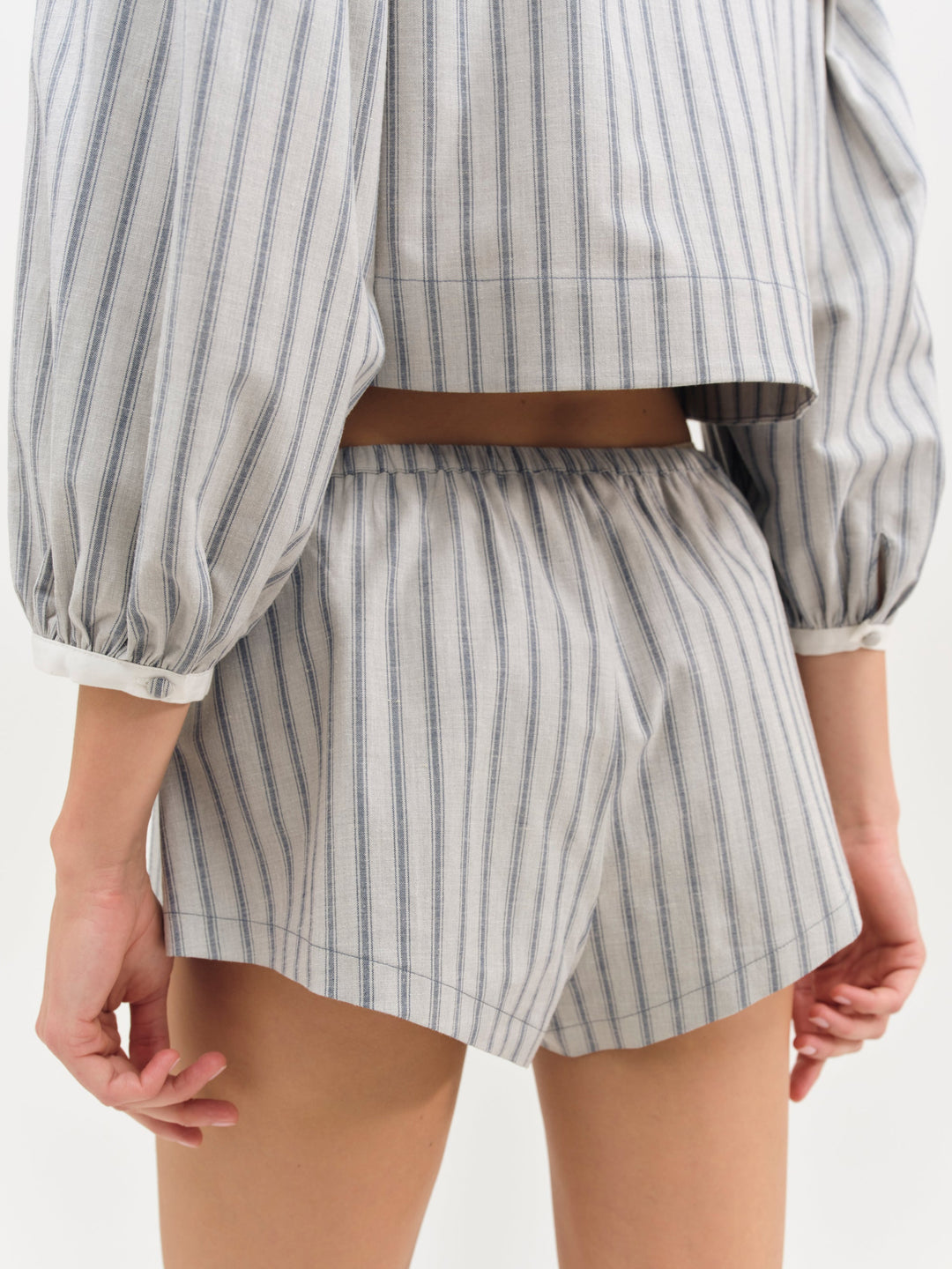 Linen Stripe Shorts - Blue | For Love and Lemons