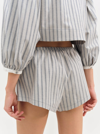 Linen Stripe Shorts - Blue | For Love and Lemons