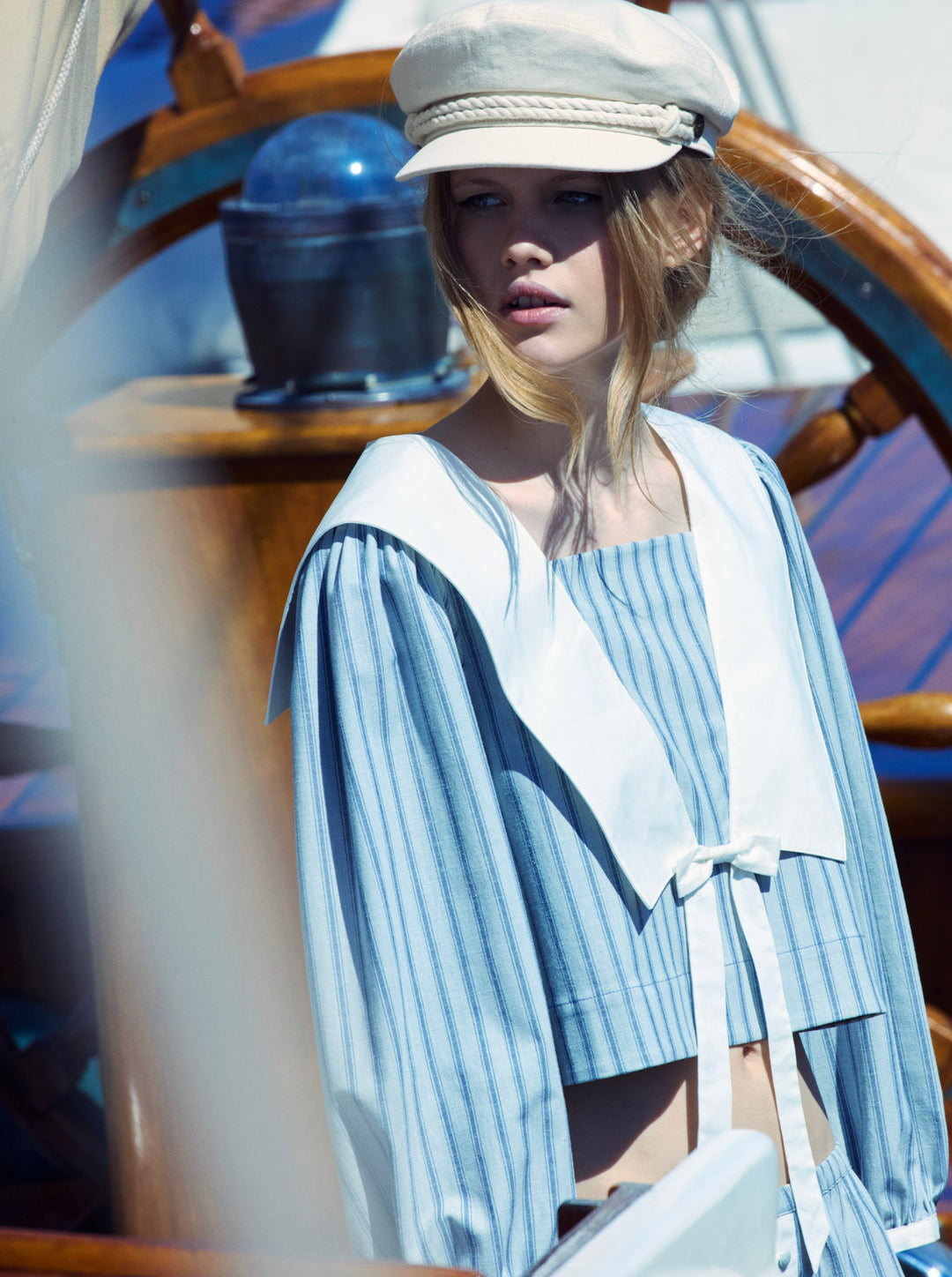 Linen Stripe Shorts - Blue | For Love and Lemons