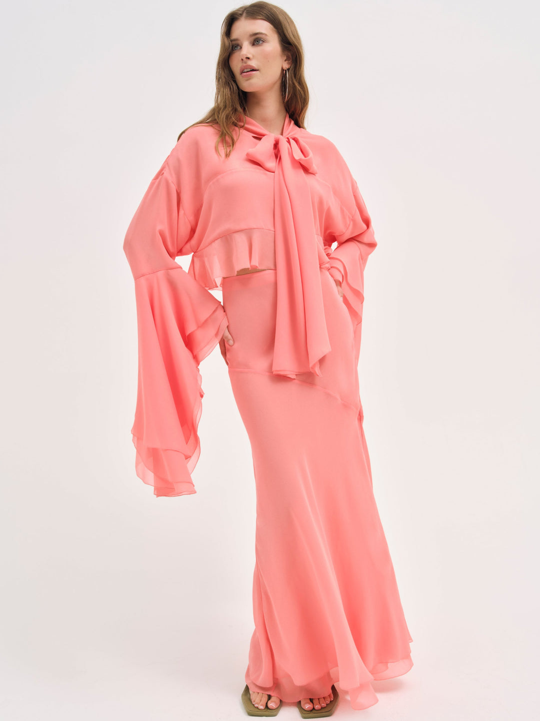 Joana Maxi Skirt - Peach | For Love and Lemons