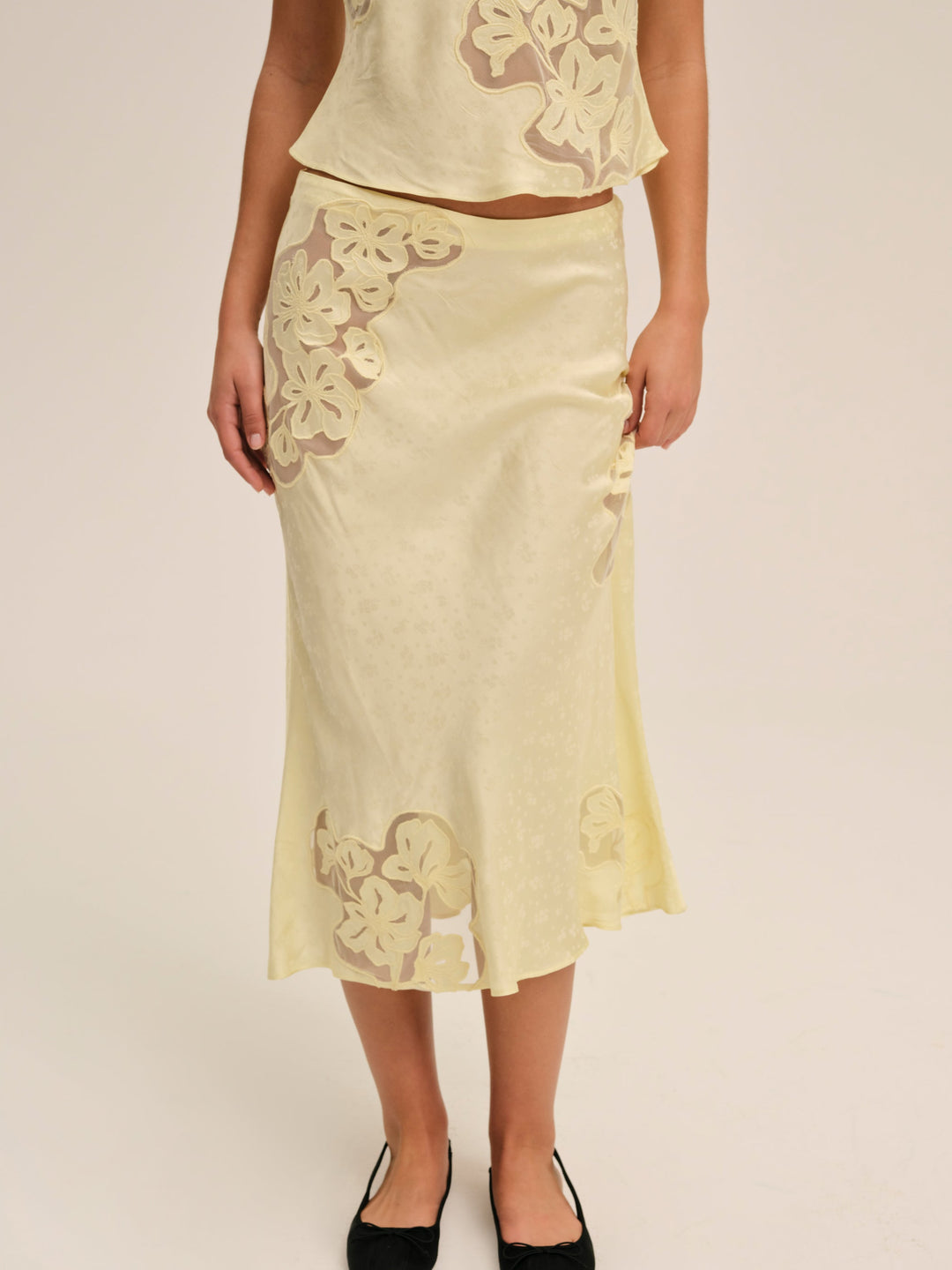 Sunrise Midi Skirt - Yellow | For Love and Lemons