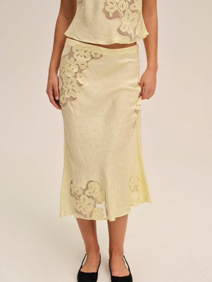 Sunrise Midi Skirt - Yellow | For Love and Lemons
