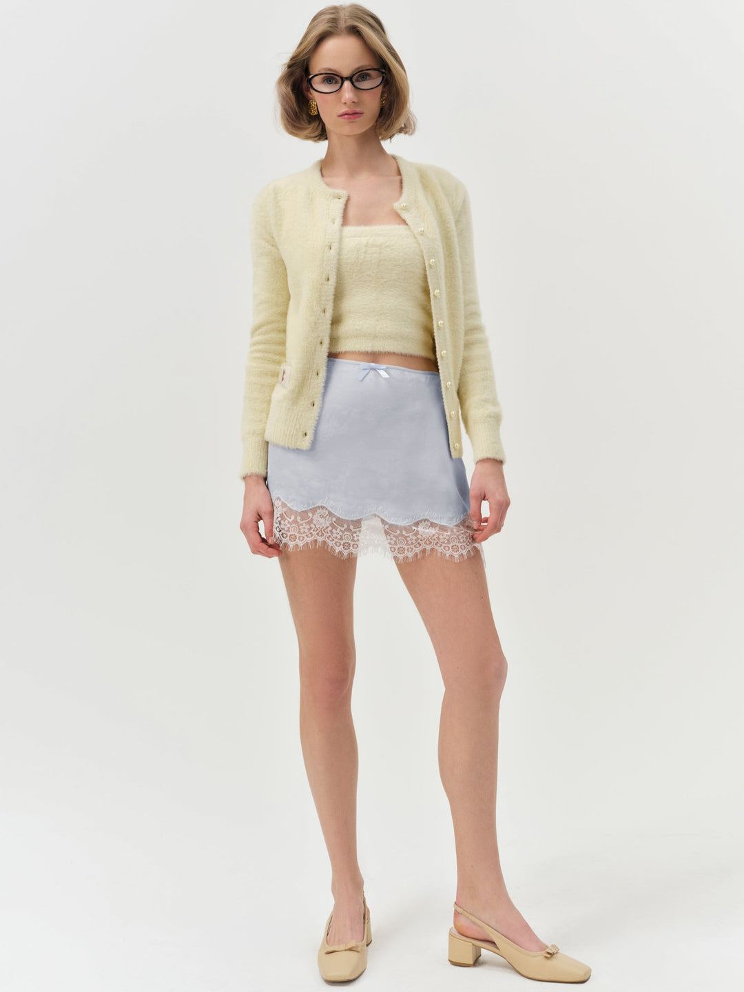Madalie Slip Skirt - Blue | For Love and Lemons
