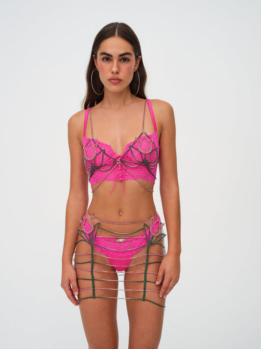 Tulip Rhinestone Skirt - Pink | For Love and Lemons