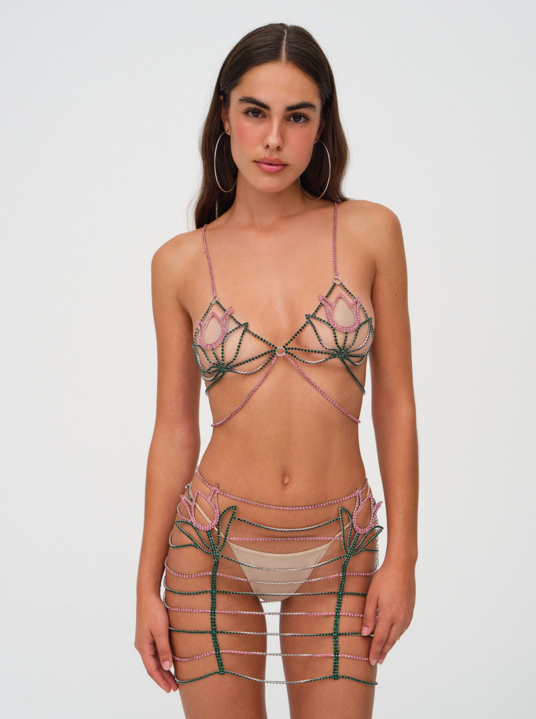 Tulip Rhinestone Skirt - Pink | For Love and Lemons