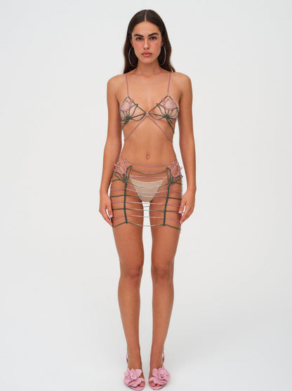 Tulip Rhinestone Skirt - Pink | For Love and Lemons