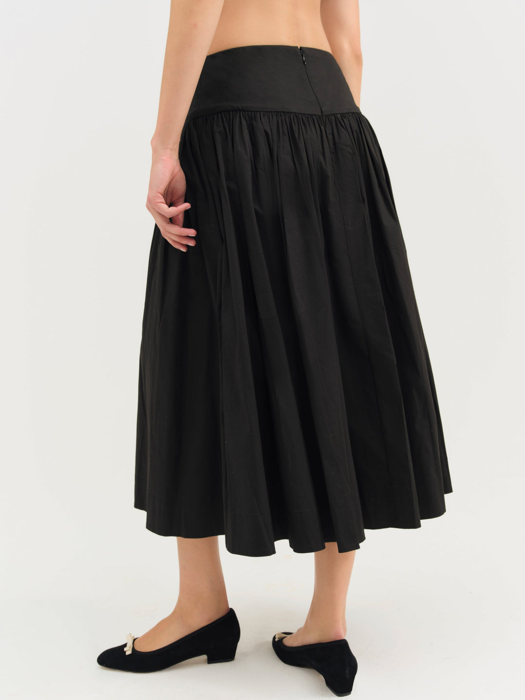 Helena Poplin Midi Skirt - Black | For Love and Lemons