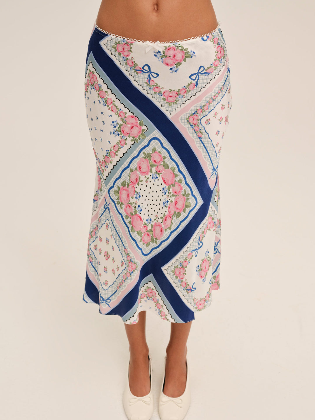 Summer Scarf Midi Skirt - Blue | For Love and Lemons