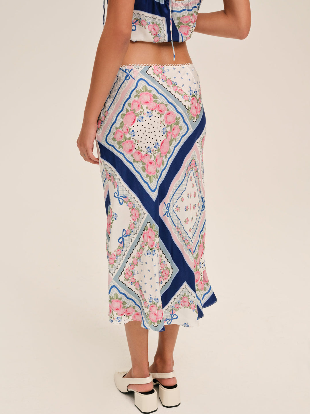 Summer Scarf Midi Skirt - Blue | For Love and Lemons